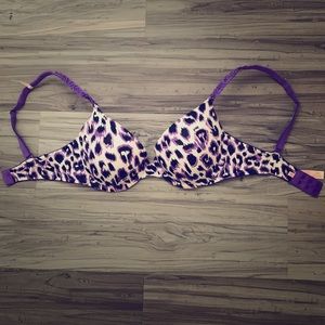 PINK 34D Purple Cheetah Print Wear Everywhere